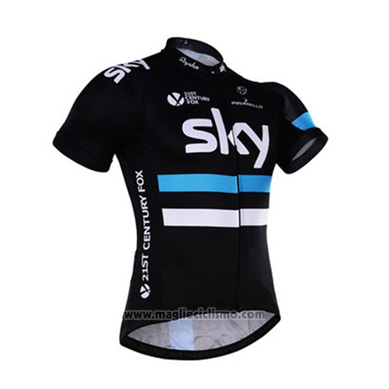 2016 Abbigliamento Ciclismo Sky Bianco e Nero Manica Corta e Salopette